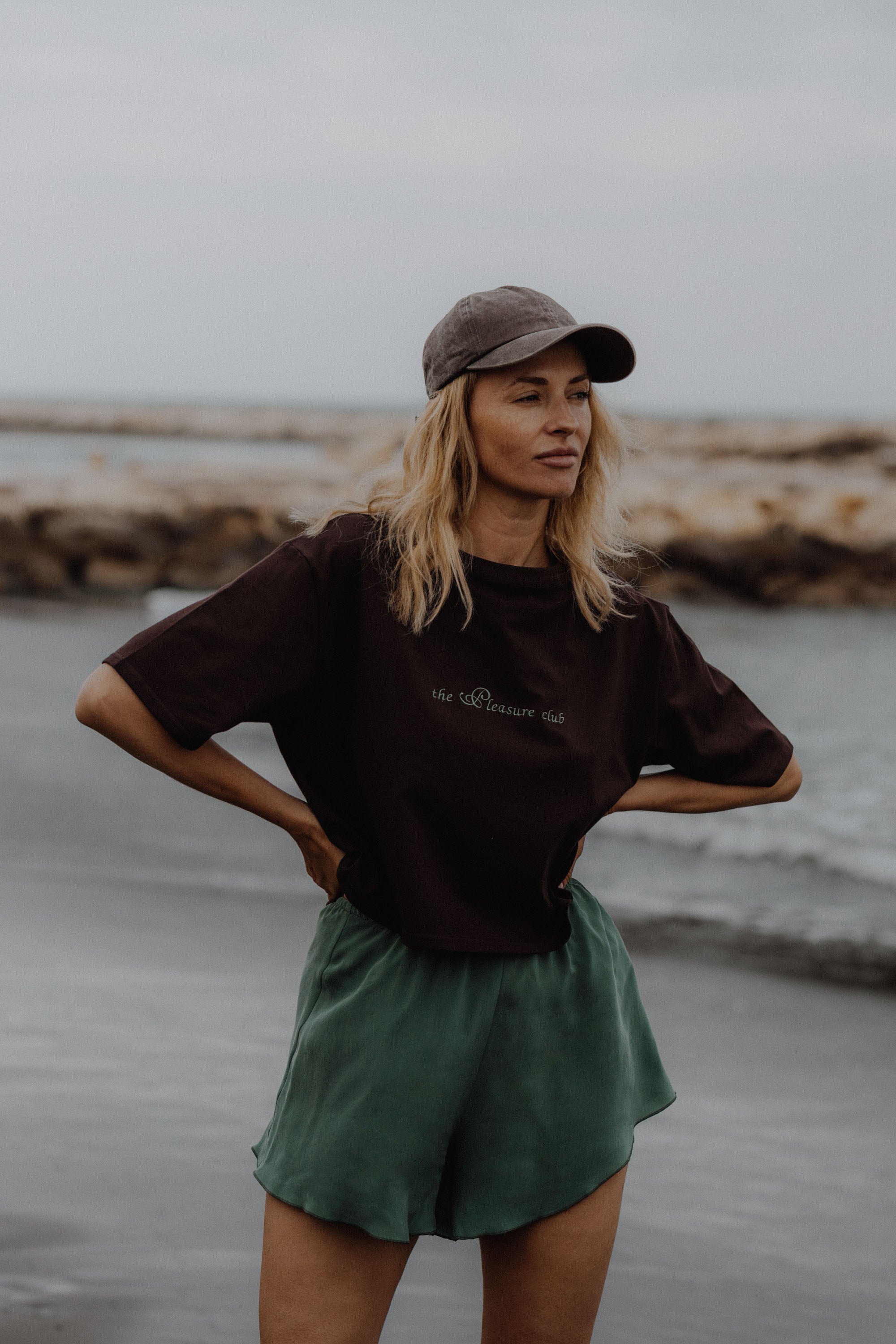 Szorty Under the sun Green || Cupro