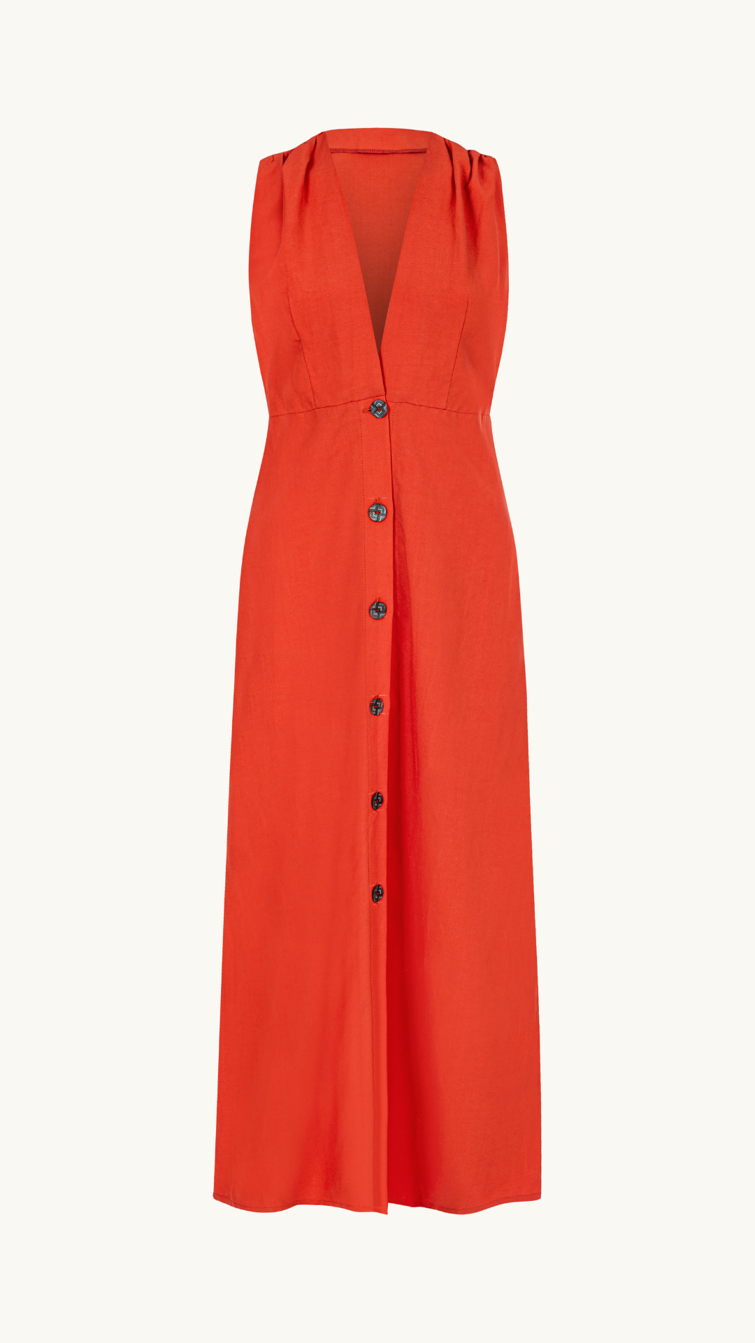 Sommerliche Affäre Paprika-oranges Kleid || Viskose & Leinen
