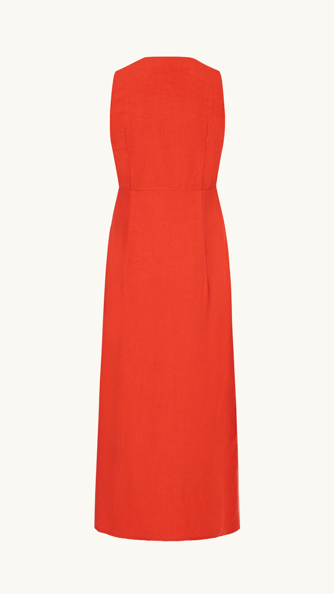 Sommerliche Affäre Paprika-oranges Kleid || Viskose & Leinen