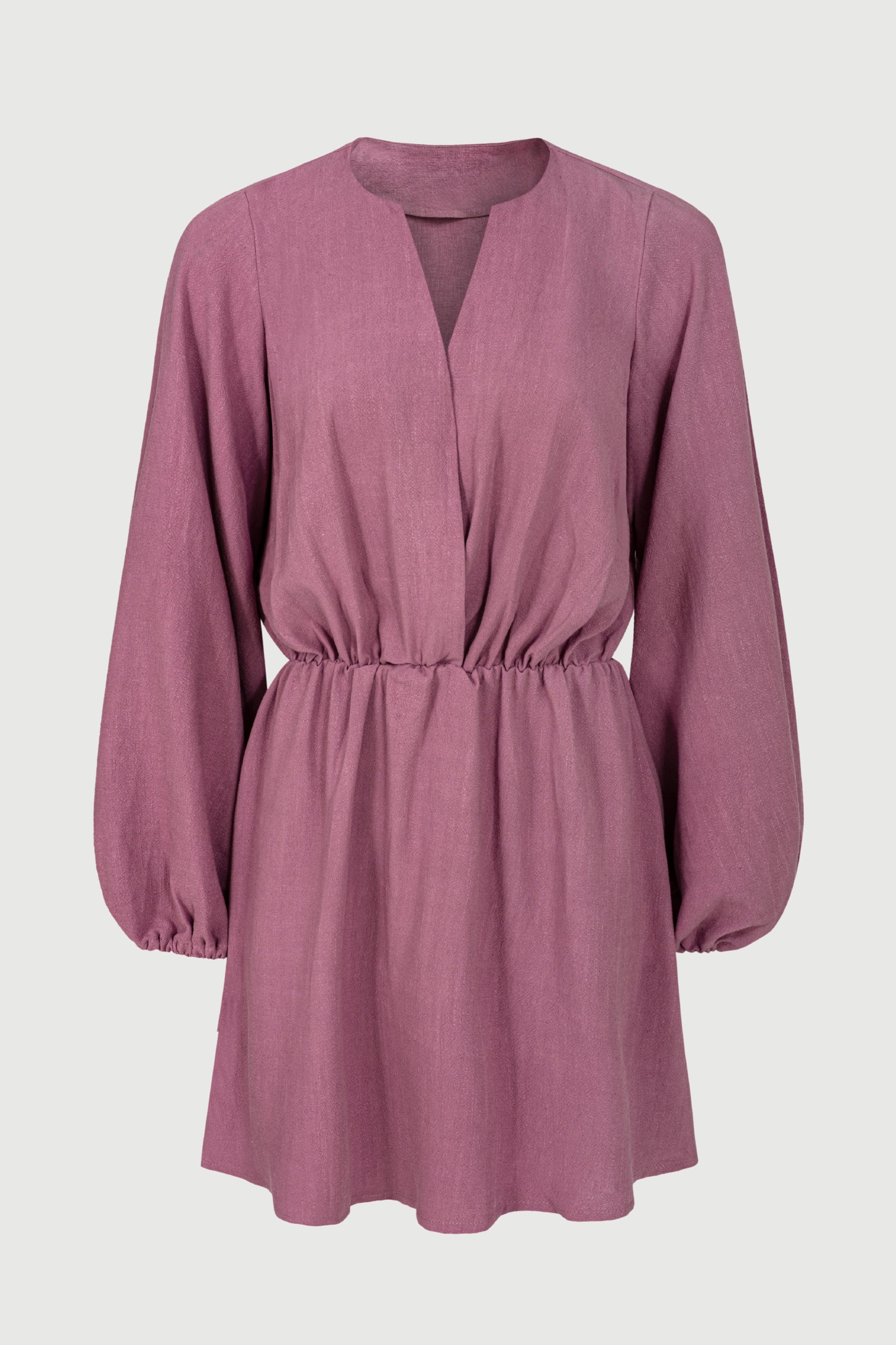 Errötendes, staubiges rosa Kleid || Viskose & Leinen