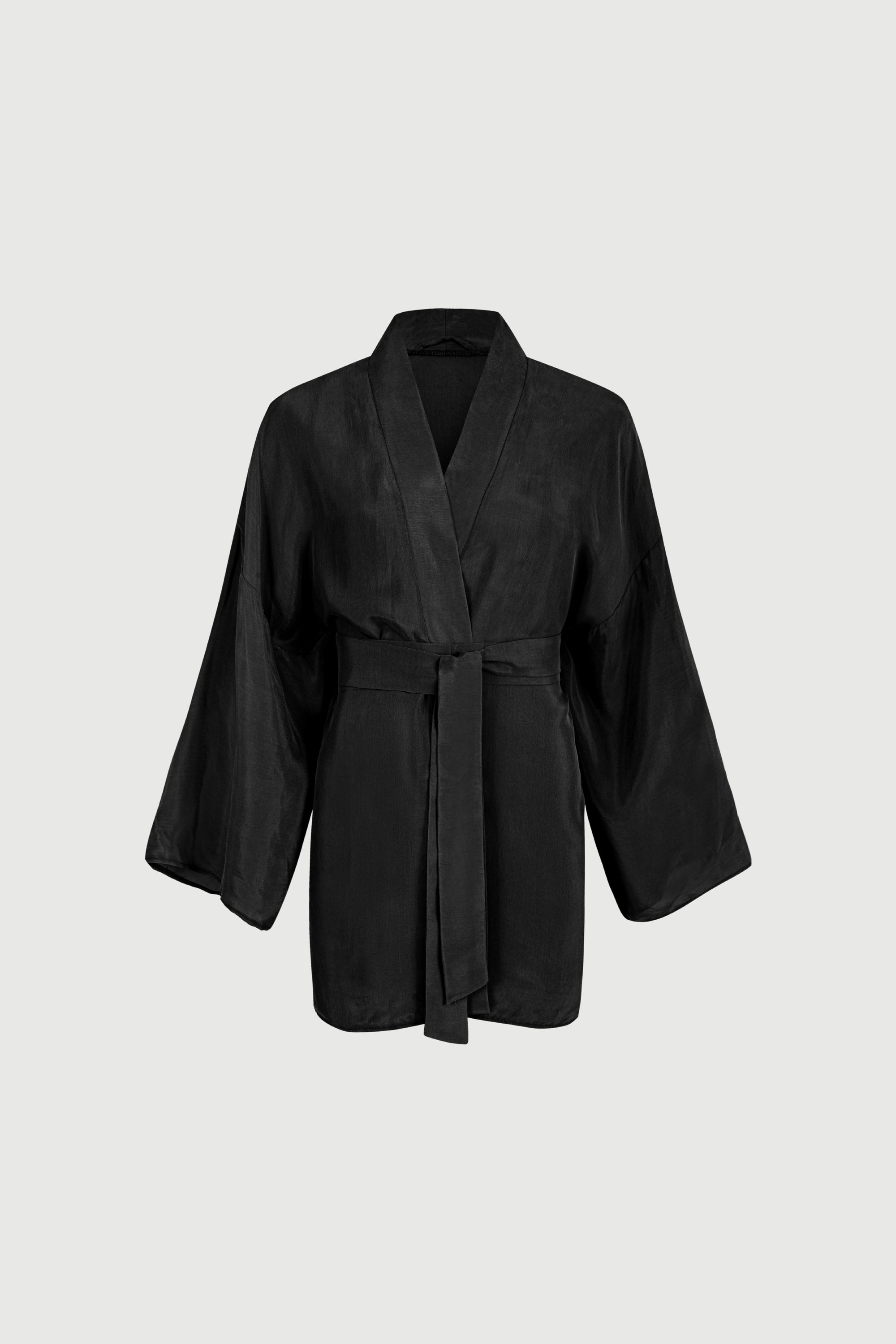 Kimono Unter der Sonne Schwarz || Cupro