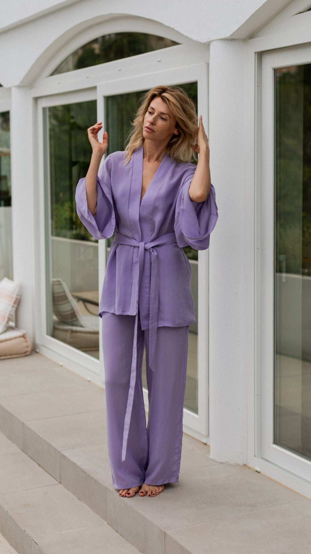 Spodnie Under the sun Lavender || Cupro