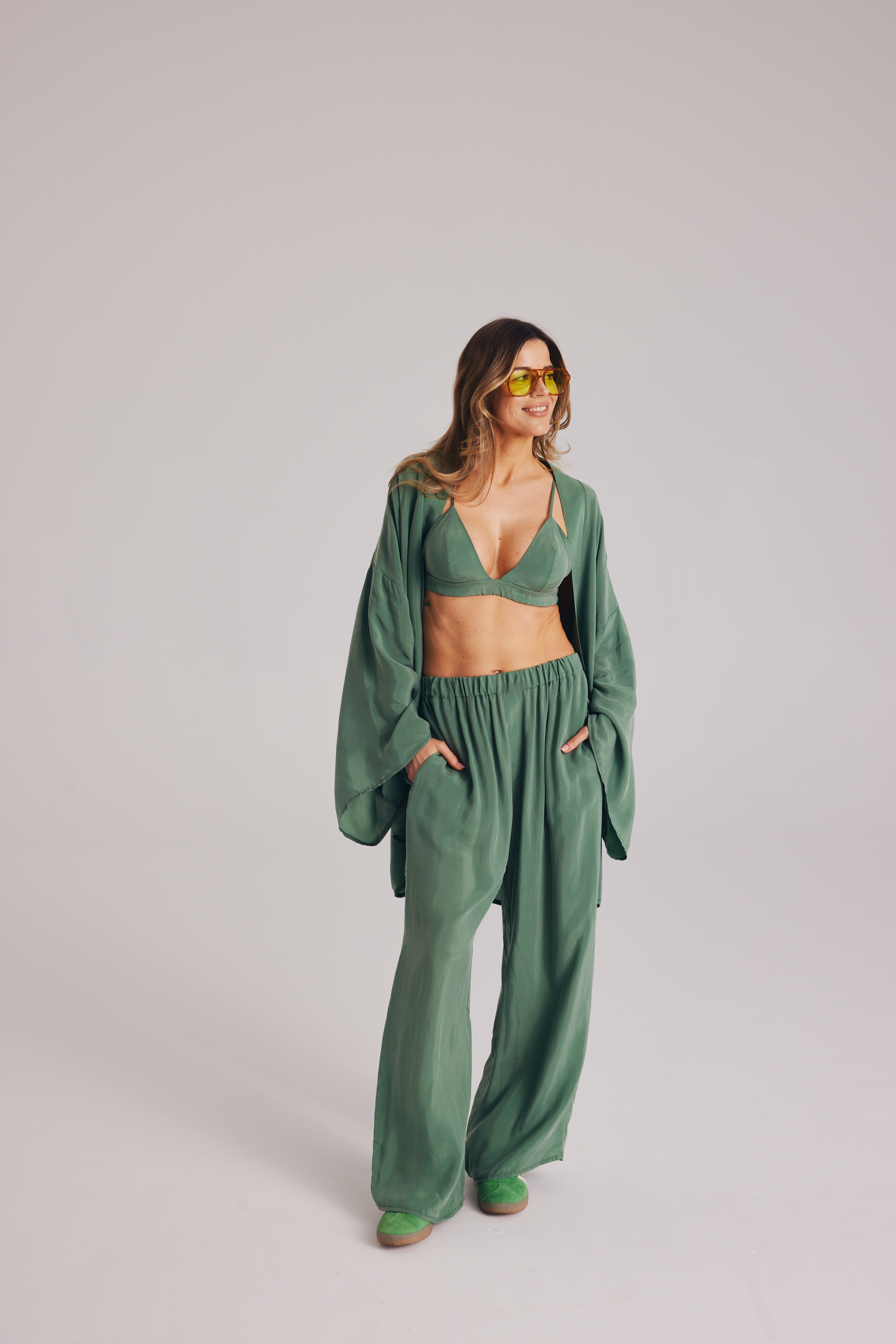 Spodnie Under the sun Green || Cupro