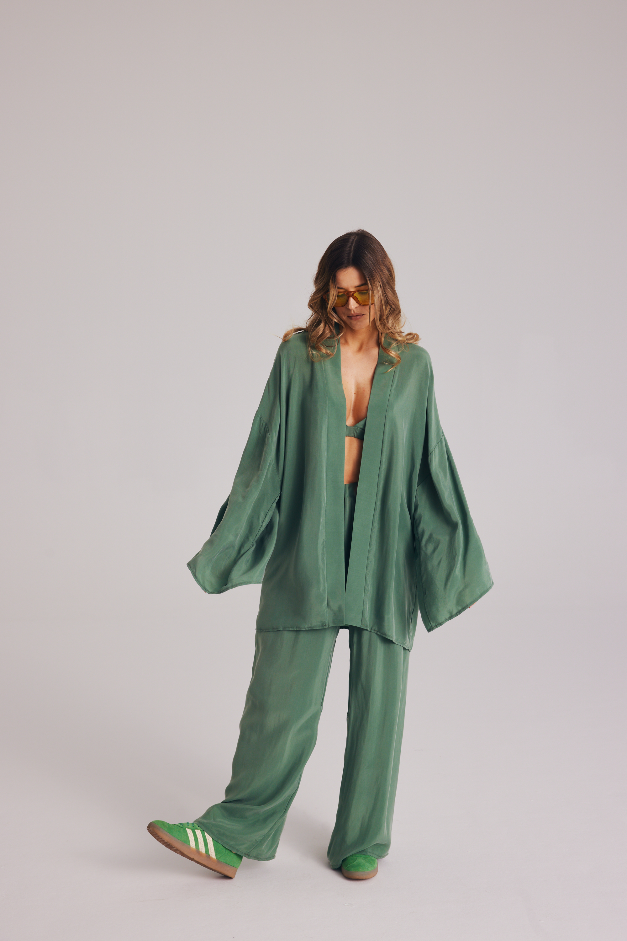 Spodnie Under the sun Green || Cupro