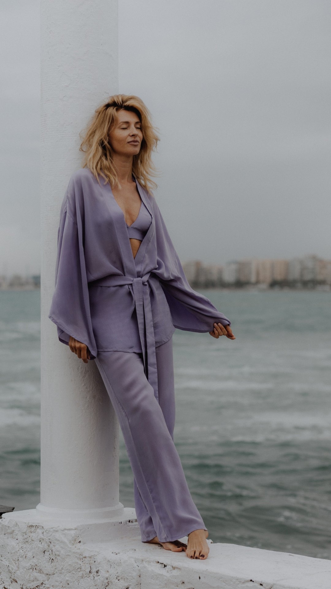 Kimono Under the sun Lavender || Cupro