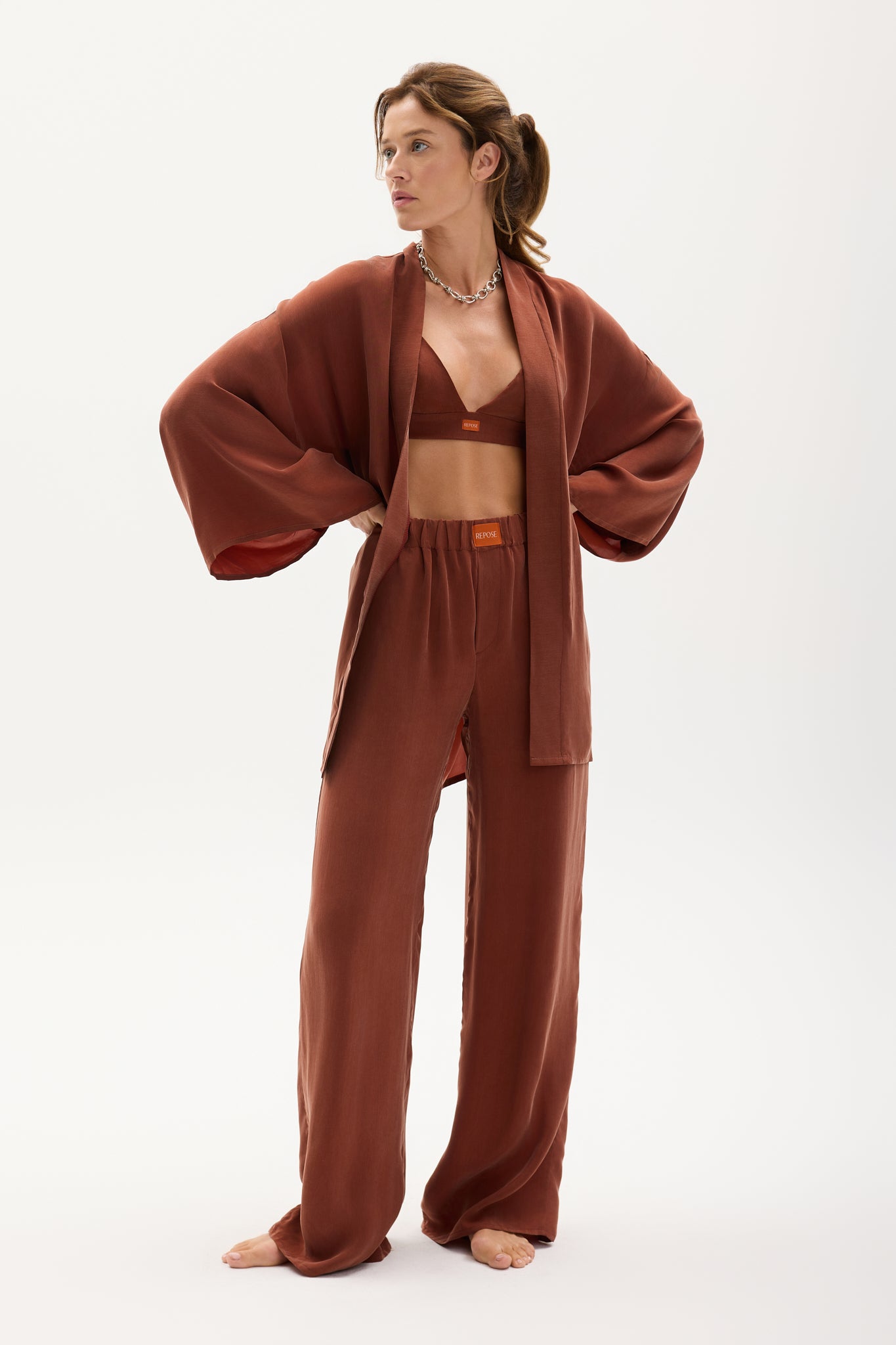 Hose Unter der Sonne Cognac || Cupro