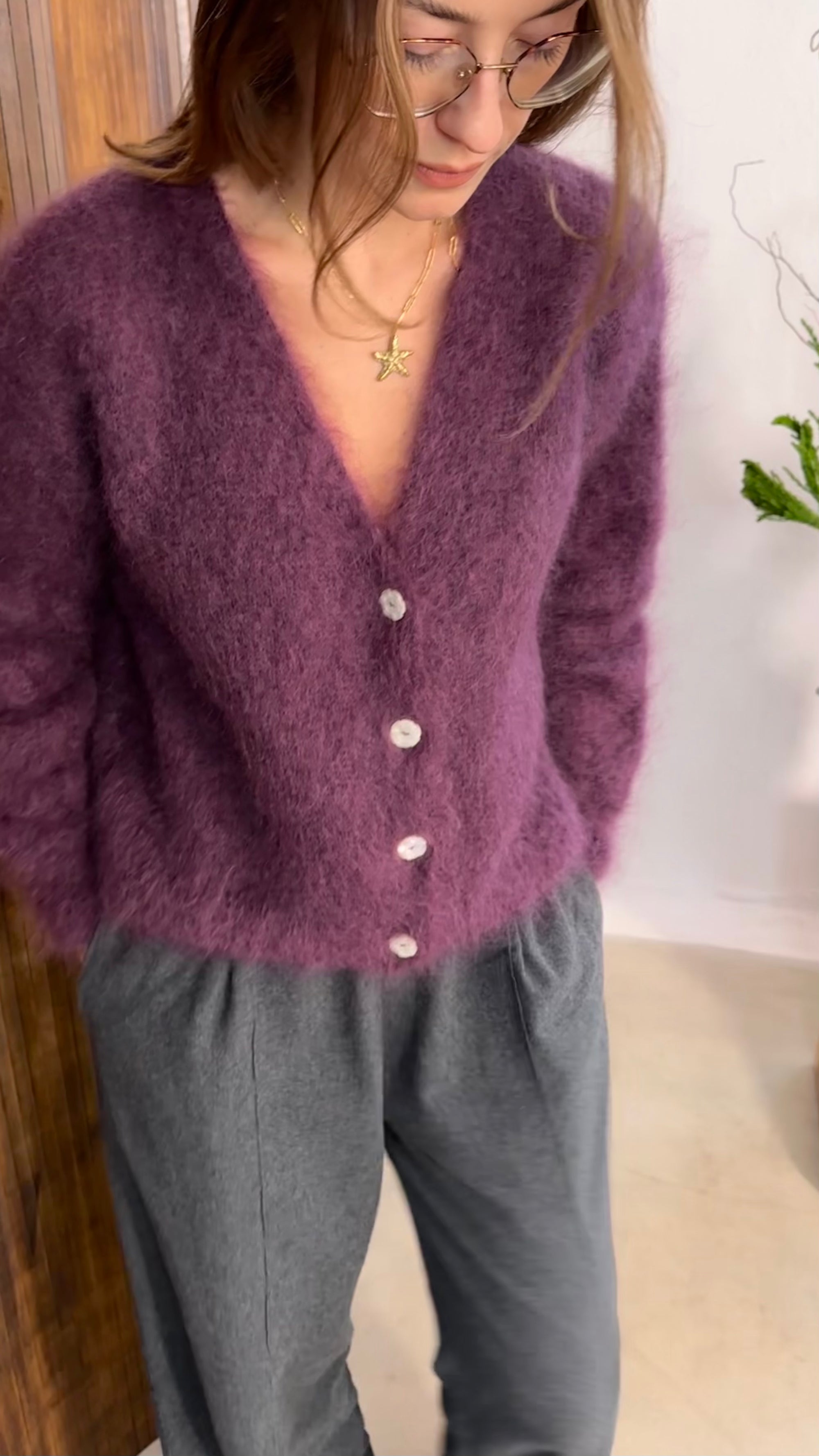 Sweter Daisy Purple || Mohair