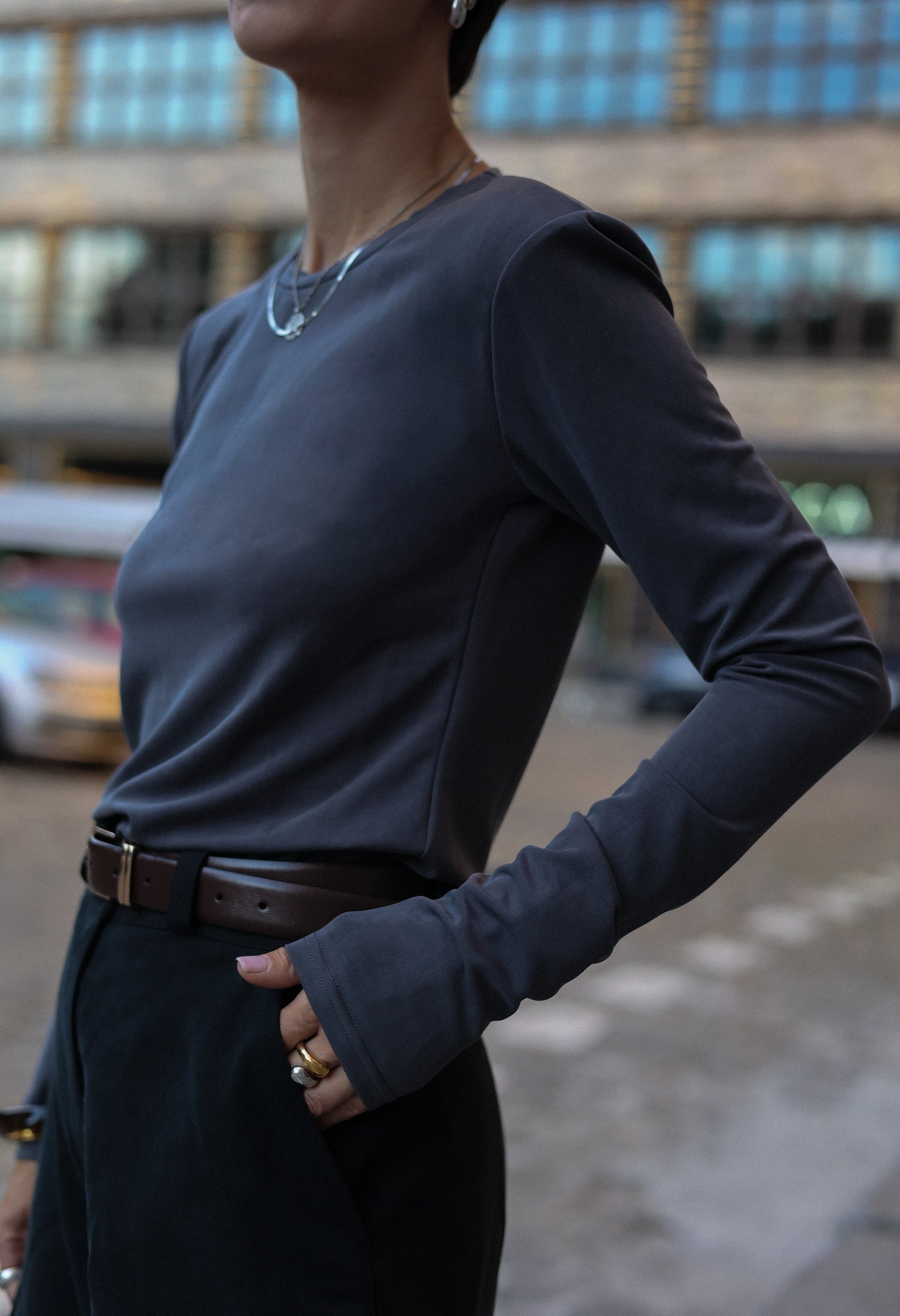 Longsleeve Canvas z poduszkami Dirty silver || Tencel &amp; Wiskoza