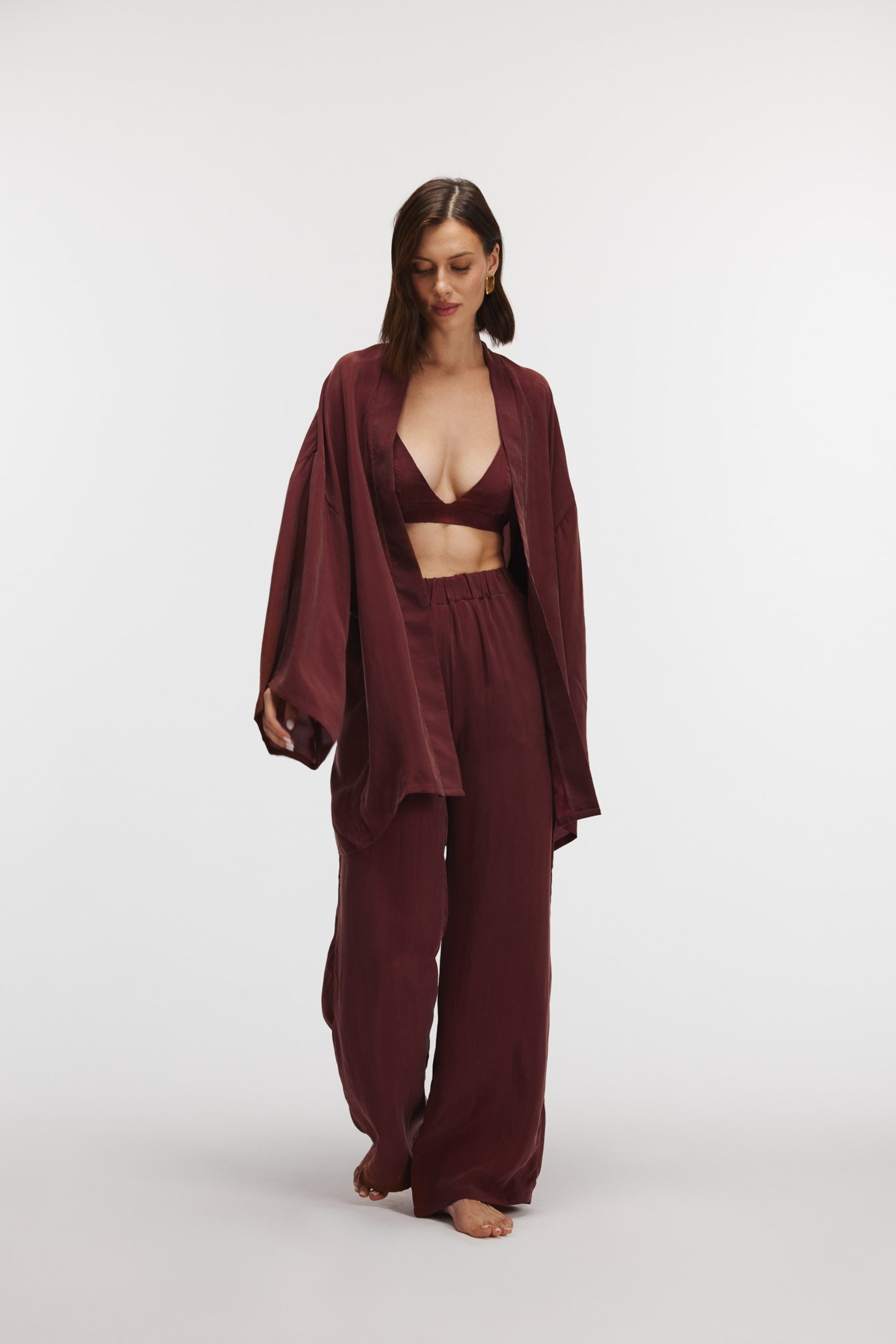 Kimono Under the sun Wine || Cupro